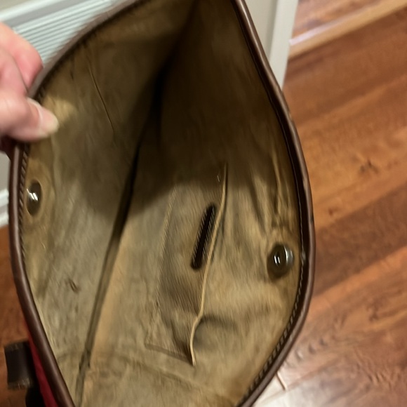 BornSouthwest style wool Red and Black Tote Bag leather straps & bottom GUC - Picture 7 of 12